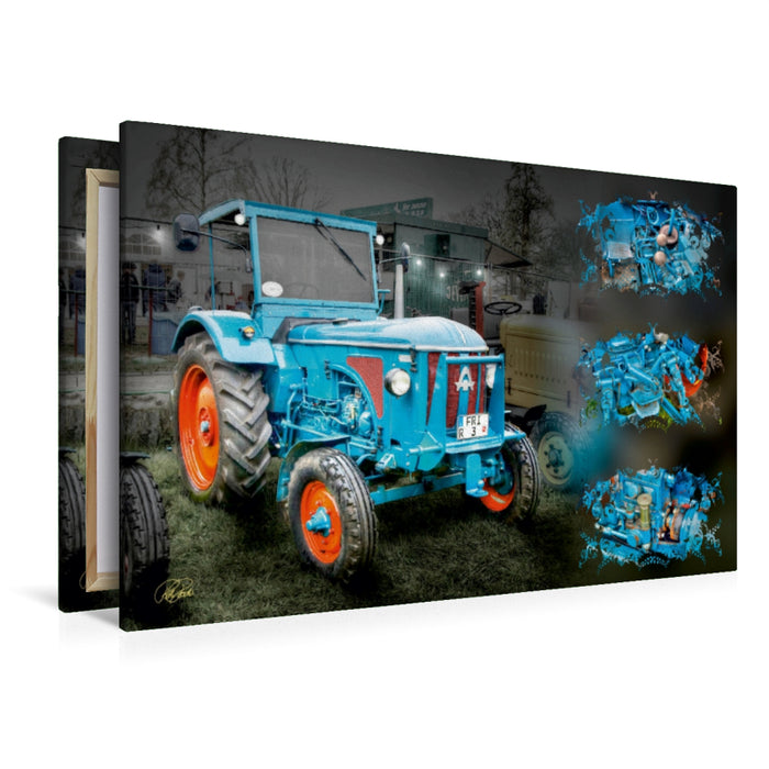 Premium Textil-Leinwand Premium Textil-Leinwand 120 cm x 80 cm quer Oldtimer Traktor Hanomag