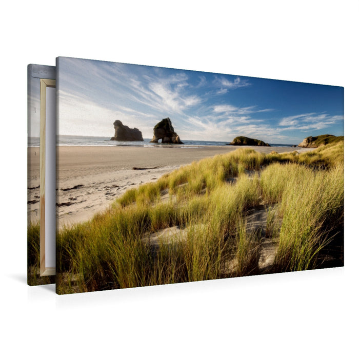 Premium Textil-Leinwand Premium Textil-Leinwand 120 cm x 80 cm quer Wharariki Beach - Südinsel