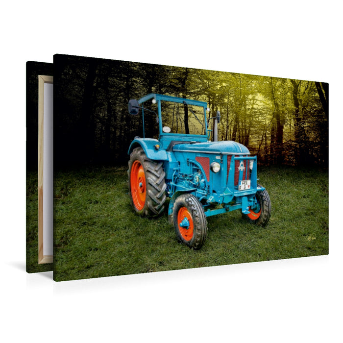 Premium Textil-Leinwand Premium Textil-Leinwand 120 cm x 80 cm quer Oldtimer Traktor Hanomag