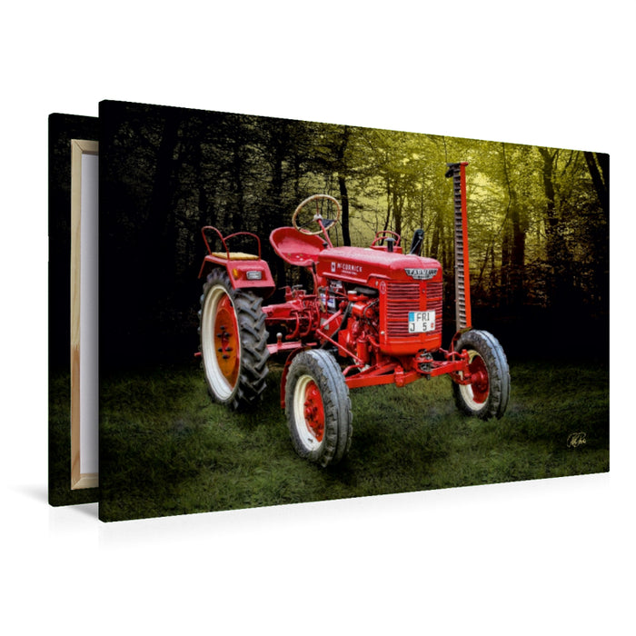 Toile textile premium Toile textile premium 120 cm x 80 cm paysage tracteur vintage McCormick 