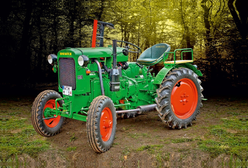 Toile textile premium Toile textile premium 120 cm x 80 cm paysage tracteur vintage Deutz 