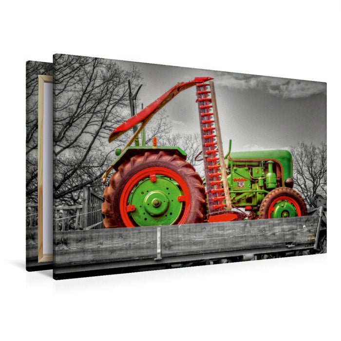 Premium Textil-Leinwand Premium Textil-Leinwand 120 cm x 80 cm quer Oldtimer Traktor Holder