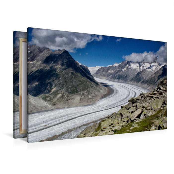 Premium Textil-Leinwand Premium Textil-Leinwand 120 cm x 80 cm quer Aletsch-Gletscher