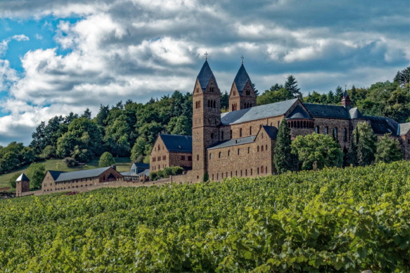 Toile textile haut de gamme Toile textile haut de gamme 120 cm x 80 cm paysage Abbaye de Sainte-Hildegarde - Eiblingen près de Rüdesheim 