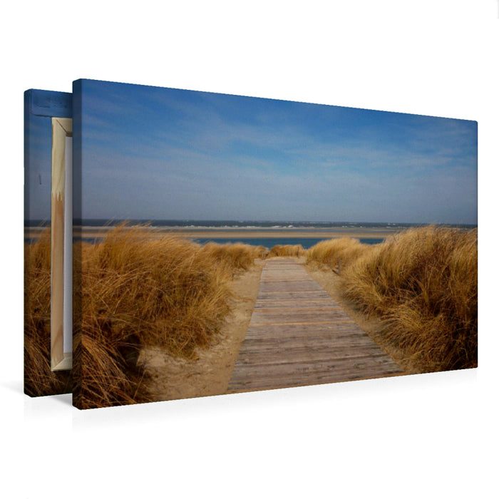 Premium textile canvas Premium textile canvas 75 cm x 50 cm across Path to the sea 