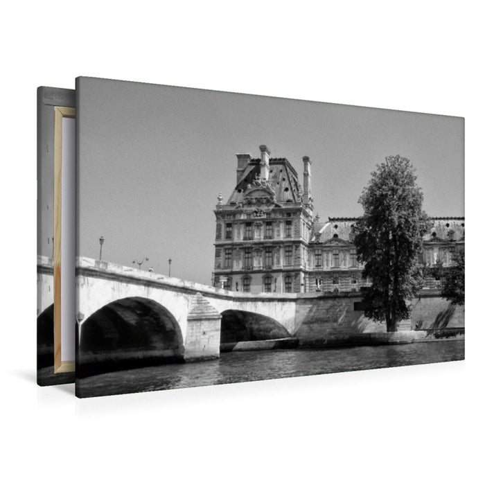 Premium Textil-Leinwand Premium Textil-Leinwand 120 cm x 80 cm quer Ecole de Louvre in Paris