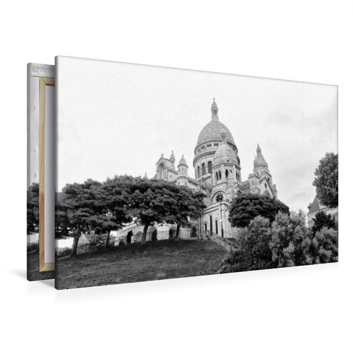 Premium Textil-Leinwand Premium Textil-Leinwand 120 cm x 80 cm quer Sacre Coeur in Paris