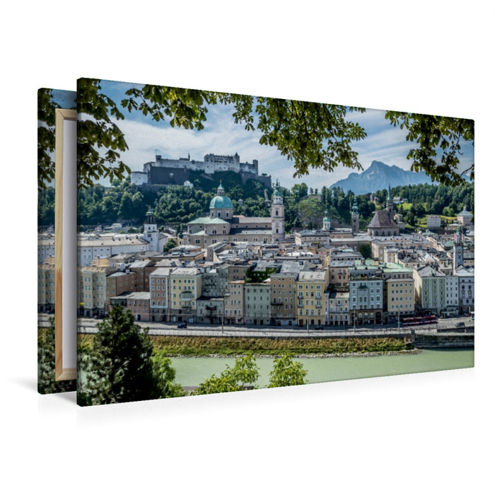Premium Textil-Leinwand Premium Textil-Leinwand 120 cm x 80 cm quer SALZBURG Wunderschöner Blick auf die Altstadt