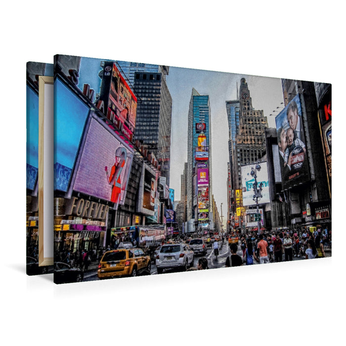 Toile textile haut de gamme Toile textile haut de gamme 120 cm x 80 cm paysage Vues de la ville de New York - Time Square 
