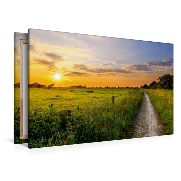 Premium Textil-Leinwand Premium Textil-Leinwand 120 cm x 80 cm quer Sonnenuntergang bei Funnix