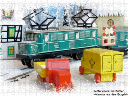 Distler Batteriebahn und Holzautos aus dem Erzgebirge - CALVENDO Foto-Puzzle - calvendoverlag 29.99