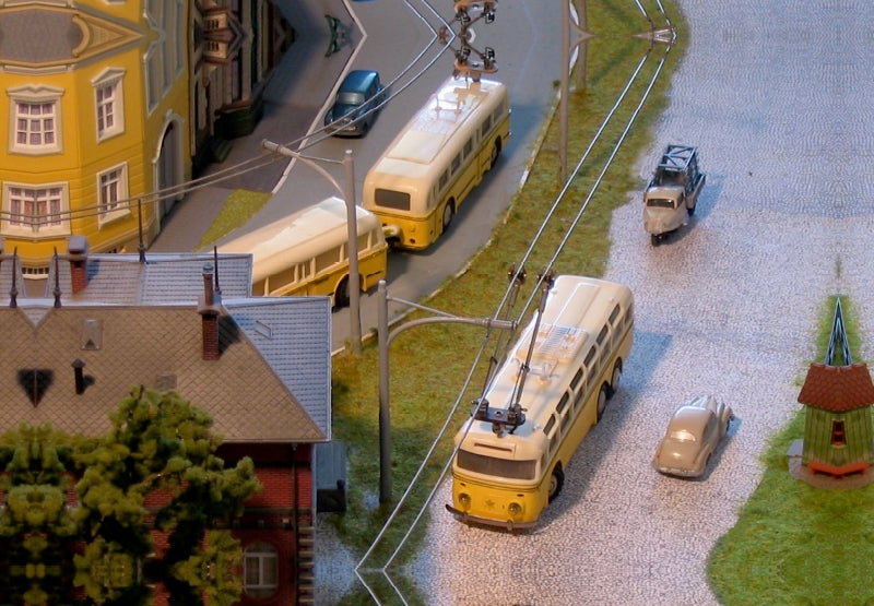 Toile textile haut de gamme Toile textile haut de gamme 45 cm x 30 cm sur les trolleybus Eheim en complément du chemin de fer miniature
