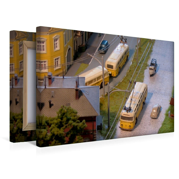 Premium Textil-Leinwand Premium Textil-Leinwand 45 cm x 30 cm quer Eheim Trolleybusse als Ergänzung zur Modellbahn
