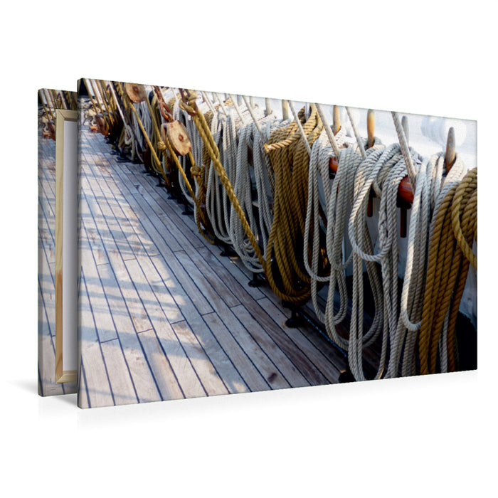 Premium Textil-Leinwand Premium Textil-Leinwand 120 cm x 80 cm quer Schiffstaue