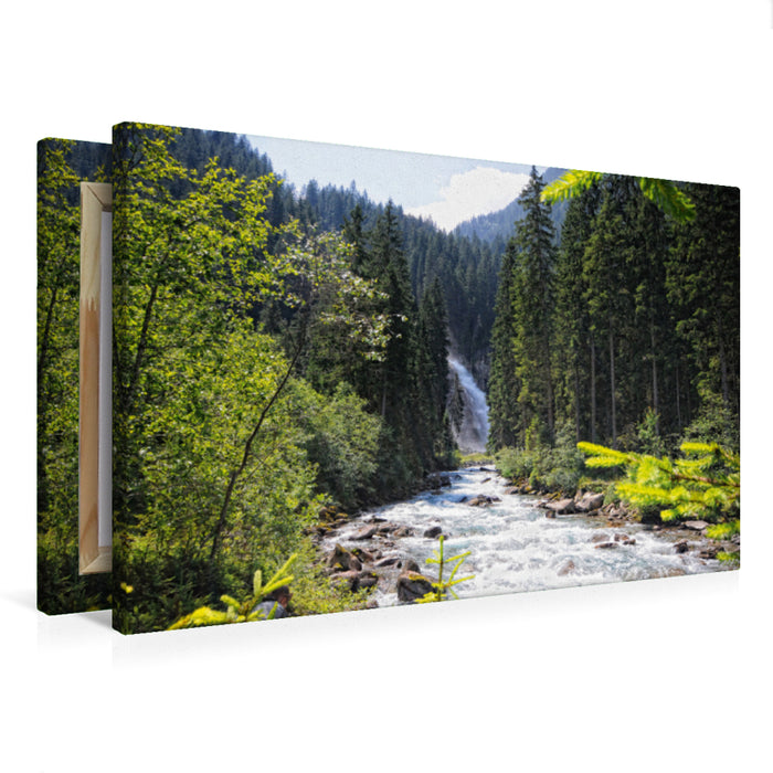 Premium Textil-Leinwand Premium Textil-Leinwand 75 cm x 50 cm quer Krimmler Wasserfälle im Salzburger Land (Österreich)