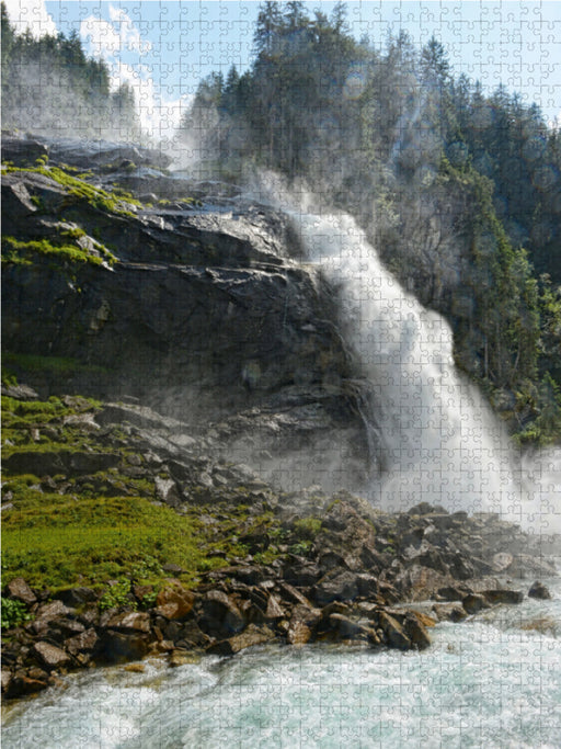 Unterer Wasserfall. Krimmler Wasserfälle im Salzburger Land (Österreich) - CALVENDO Foto-Puzzle - calvendoverlag 29.99