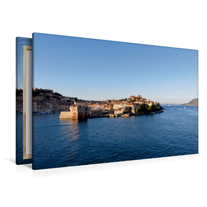 Premium Textil-Leinwand Premium Textil-Leinwand 120 cm x 80 cm quer Blick auf Portoferraio