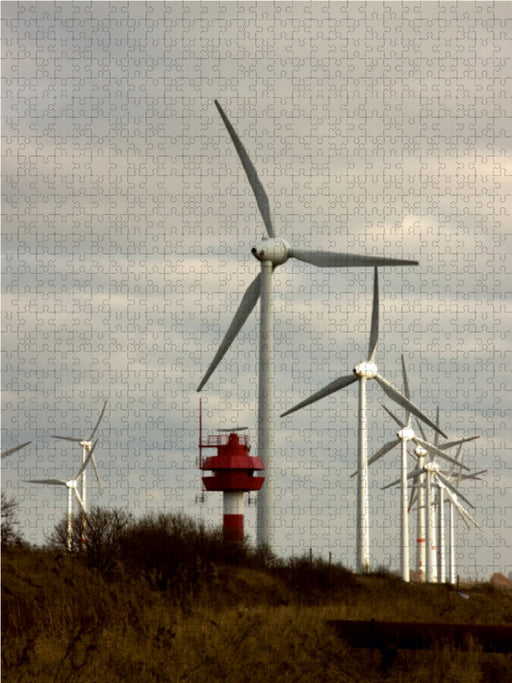 Radarturm an der Windkraftanlage - CALVENDO Foto-Puzzle - calvendoverlag 29.99