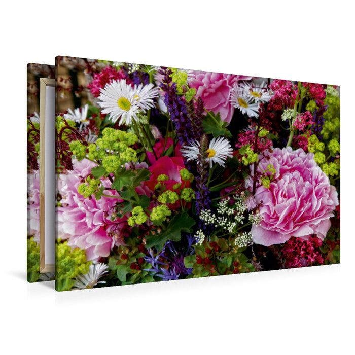 Toile textile premium Toile textile premium 120 cm x 80 cm paysage bouquet de roses 
