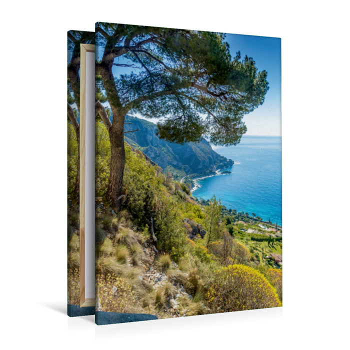 Premium Textil-Leinwand Premium Textil-Leinwand 80 cm x 120 cm  hoch CÔTE D’AZUR Baie d'Eze