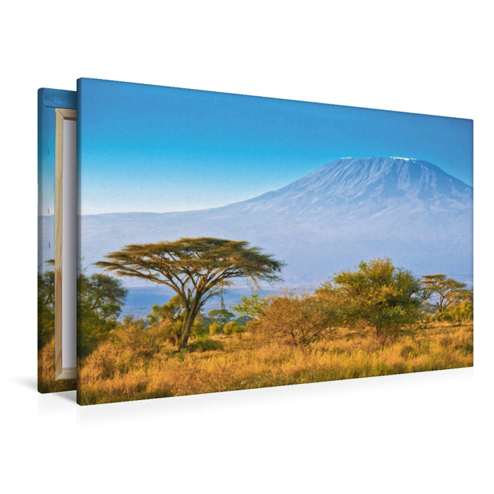 Premium Textil-Leinwand Premium Textil-Leinwand 120 cm x 80 cm quer Kilimandscharo bei Sonnenaufgang