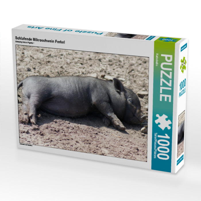 Schlafende Mikroschwein Ferkel - CALVENDO Foto-Puzzle - calvendoverlag 29.99