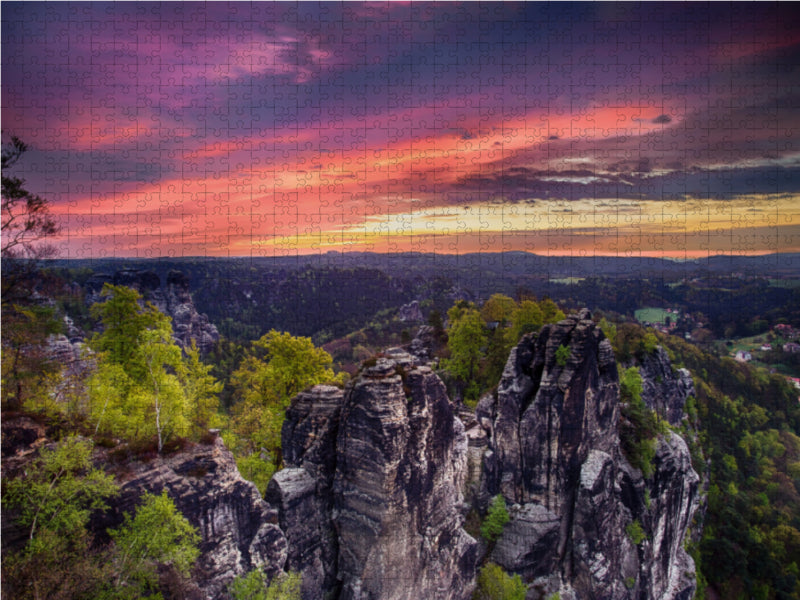 Früh morgens auf der Bastei - CALVENDO Foto-Puzzle - calvendoverlag 29.99