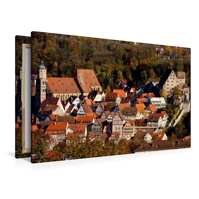 Premium Textil-Leinwand Premium Textil-Leinwand 120 cm x 80 cm quer Ein Motiv aus dem Kalender Aus der Ferne: Schwäbisch Hall