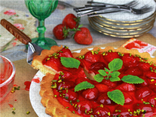 Erdbeertorte mit Pistazien und Zitronenmelisse - CALVENDO Foto-Puzzle - calvendoverlag 29.99