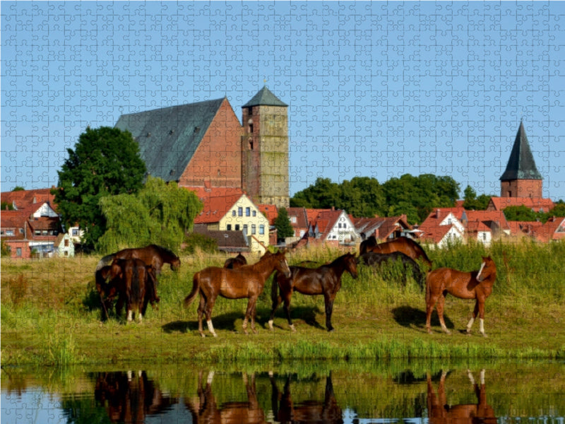 Pferde an der Aller - Reiterstadt - Verden / Aller - CALVENDO Foto-Puzzle - calvendoverlag 39.99
