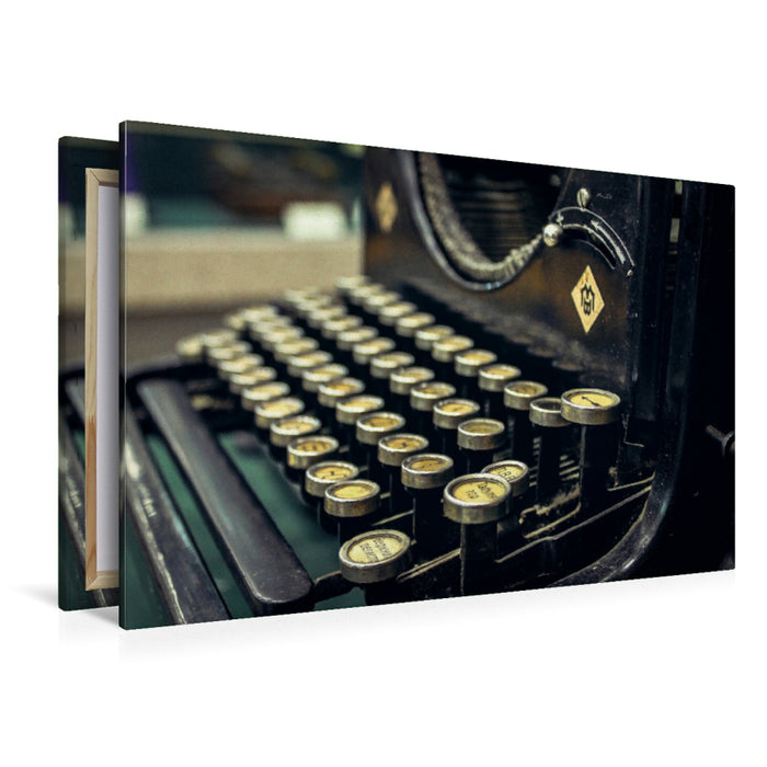 Premium Textil-Leinwand Premium Textil-Leinwand 120 cm x 80 cm quer Antike Schreibmaschine aus Gusseisen