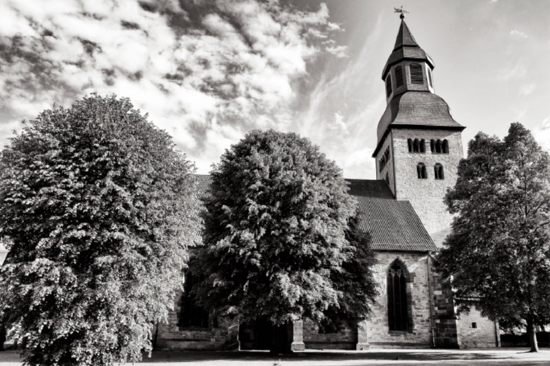 Toile textile haut de gamme Toile textile haut de gamme 120 cm x 80 cm paysage église de la vieille ville 