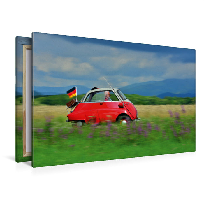 Premium Textil-Leinwand Premium Textil-Leinwand 120 cm x 80 cm quer Ein Motiv aus dem Kalender BMW Isetta - Die Knutschkugel