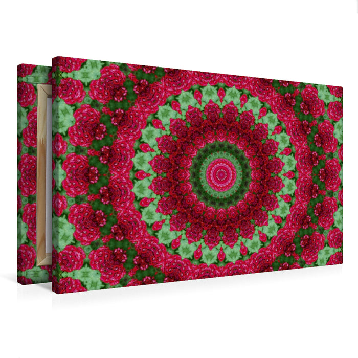 Premium Textil-Leinwand Premium Textil-Leinwand 75 cm x 50 cm quer Blumen Mandala - Kaleidoskop