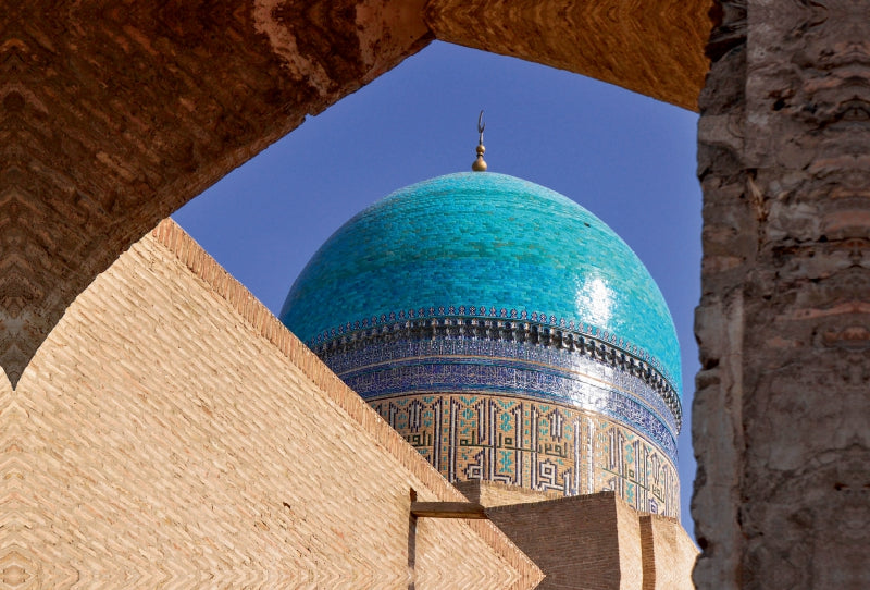 Toile textile premium Toile textile premium 120 cm x 80 cm paysage Boukhara - dôme de la mosquée Kalon 