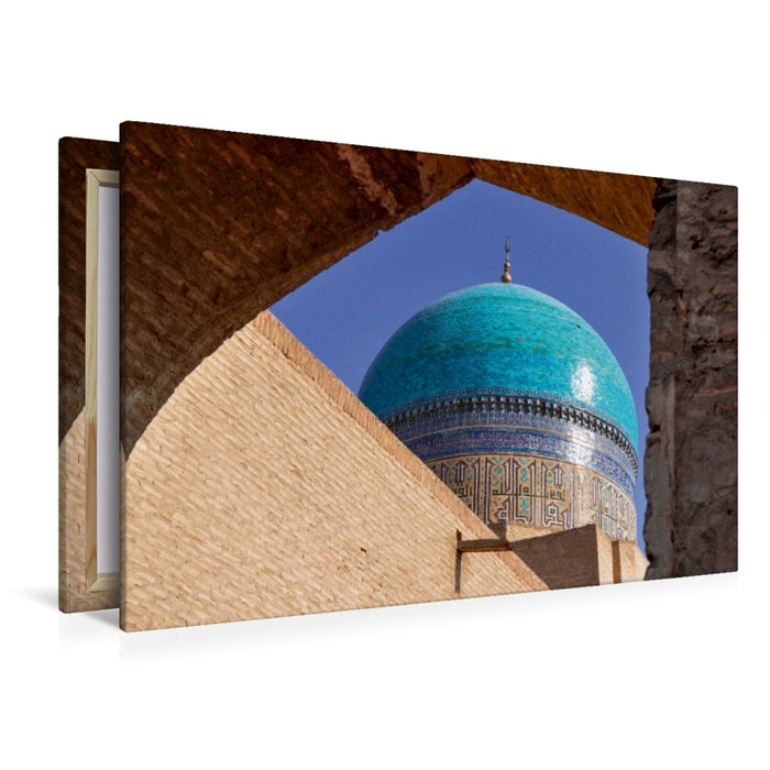 Toile textile premium Toile textile premium 120 cm x 80 cm paysage Boukhara - dôme de la mosquée Kalon 