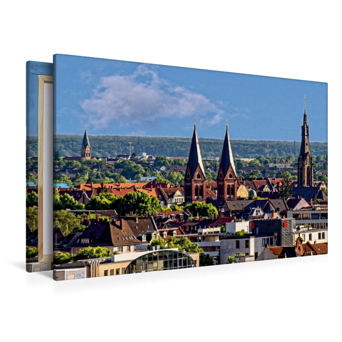 Premium Textil-Leinwand Premium Textil-Leinwand 120 cm x 80 cm quer Heidelberg-Weststadt - Blick über die Weststadt