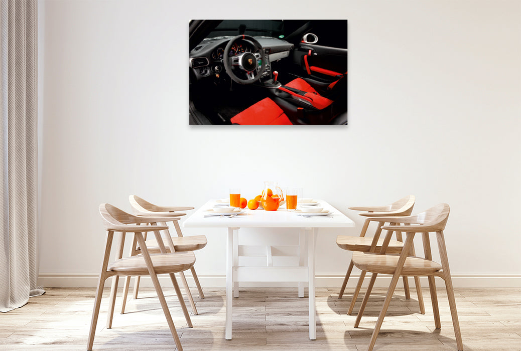 Toile textile haut de gamme Toile textile haut de gamme 120 cm x 80 cm de diamètre Un motif du calendrier Porsche GT3RS 4.0 