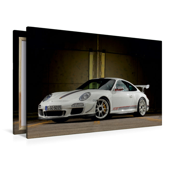 Toile textile haut de gamme Toile textile haut de gamme 120 cm x 80 cm de diamètre Un motif du calendrier Porsche GT3RS 4.0 