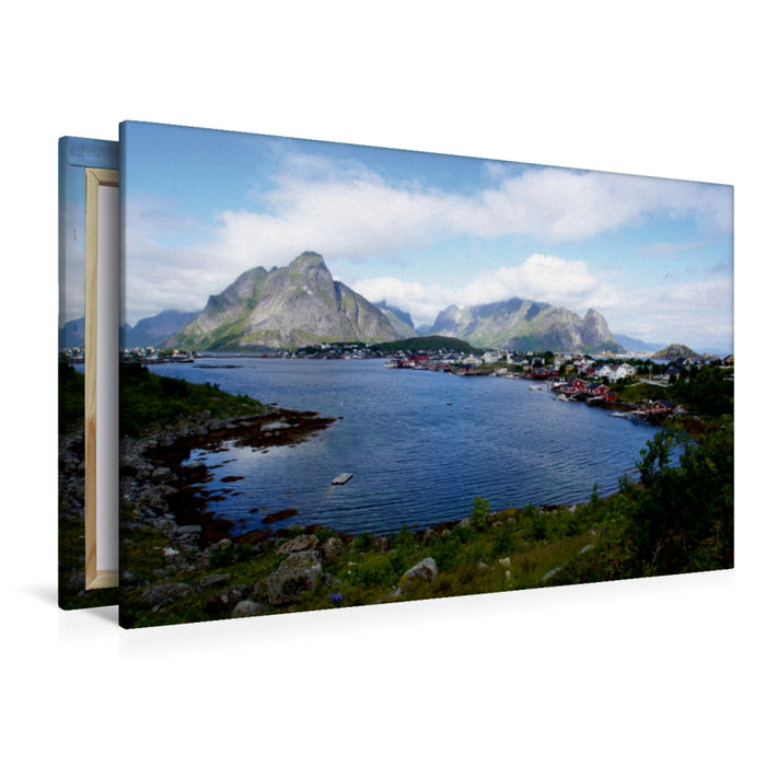 Premium Textil-Leinwand Premium Textil-Leinwand 120 cm x 80 cm quer Lofoten in Norwegen