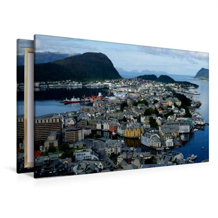 Premium Textil-Leinwand Premium Textil-Leinwand 120 cm x 80 cm quer Alesund in Norwegen