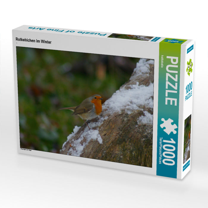 Rotkehlchen im Winter - CALVENDO Foto-Puzzle - calvendoverlag 29.99