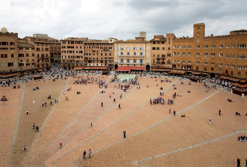 Toile textile haut de gamme Toile textile haut de gamme 120 cm x 80 cm paysage Sienne Piazza del Campo 