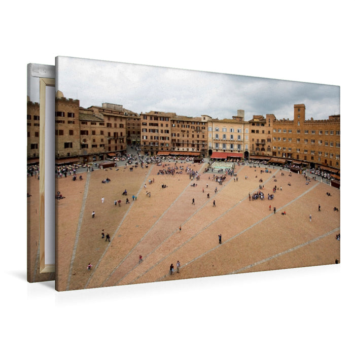 Toile textile haut de gamme Toile textile haut de gamme 120 cm x 80 cm paysage Sienne Piazza del Campo 