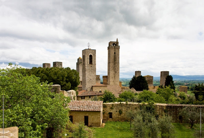 Toile textile premium Toile textile premium 120 cm x 80 cm paysage Les Tours du Genre à San Gimignano 