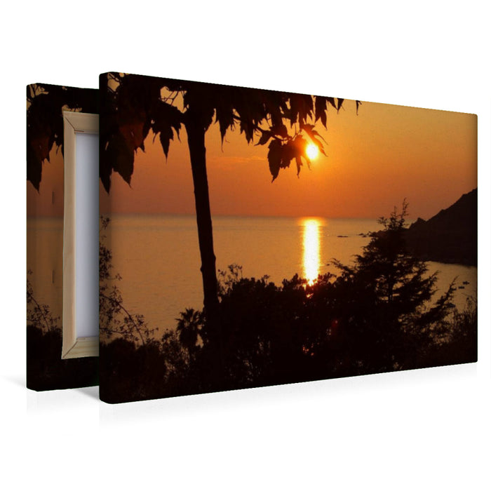 Premium Textil-Leinwand Premium Textil-Leinwand 45 cm x 30 cm quer Sonnenuntergang bei Tiuccia