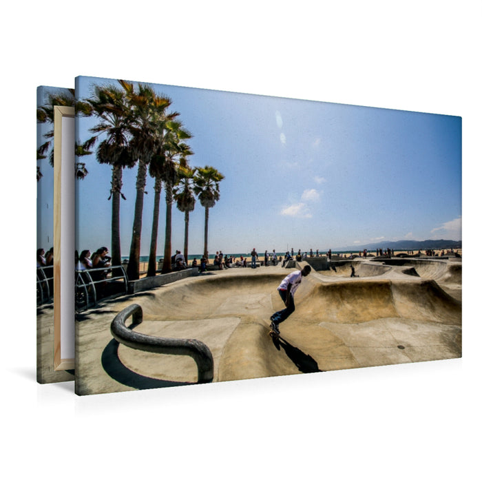 Premium Textil-Leinwand Premium Textil-Leinwand 120 cm x 80 cm quer Skateboardpark Venice Beach