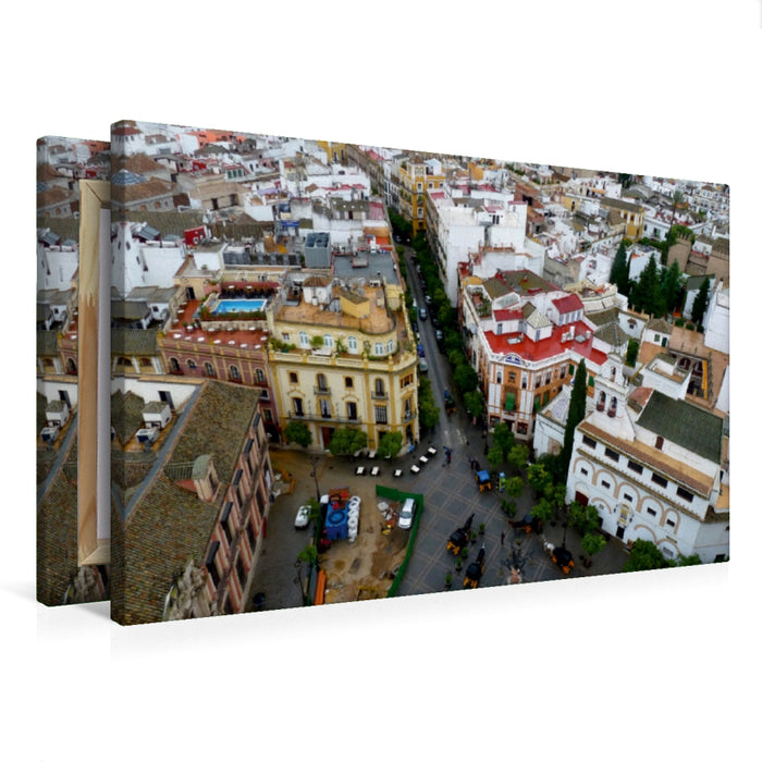 Toile textile premium Toile textile premium 75 cm x 50 cm à travers Séville, vue depuis la Giralda 