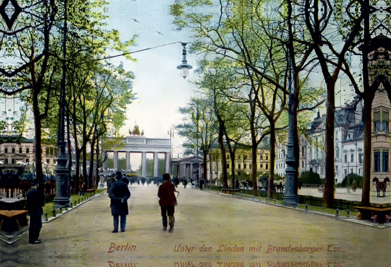 Premium Textil-Leinwand Premium Textil-Leinwand 75 cm x 50 cm quer Brandenburger Tor in Berlin 1909