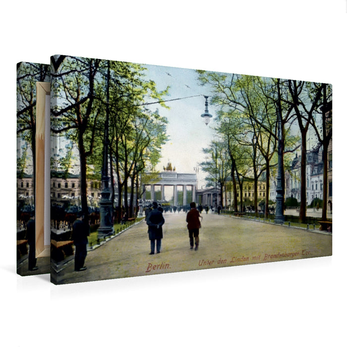 Premium Textil-Leinwand Premium Textil-Leinwand 75 cm x 50 cm quer Brandenburger Tor in Berlin 1909